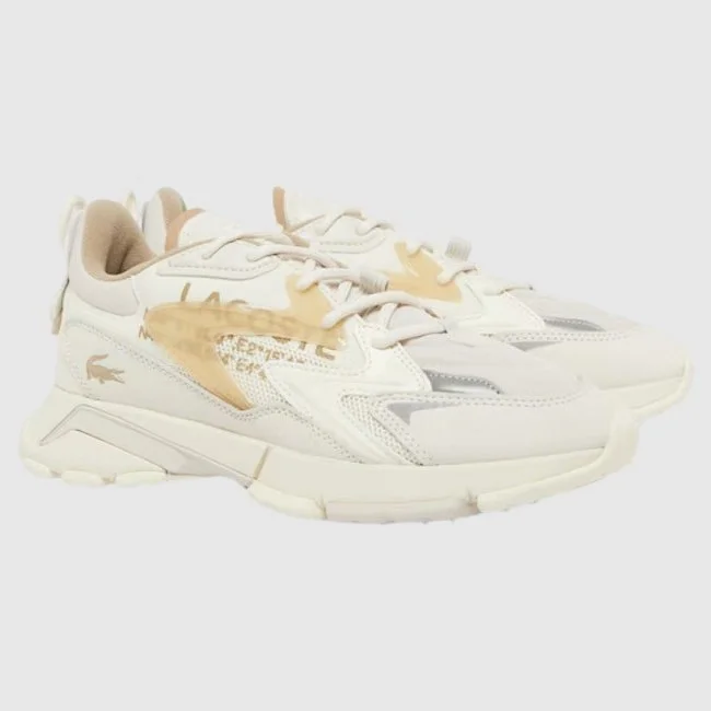 Zapatillas Lacoste Blancas y Beige...