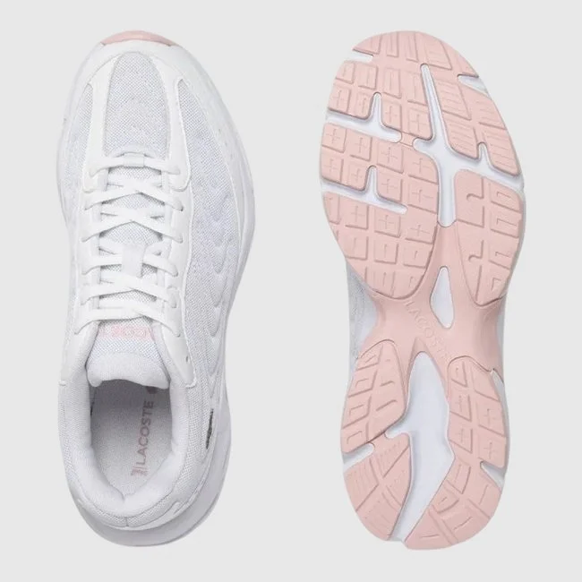 Zapatillas Lacoste Blancas y Rosas Mujer