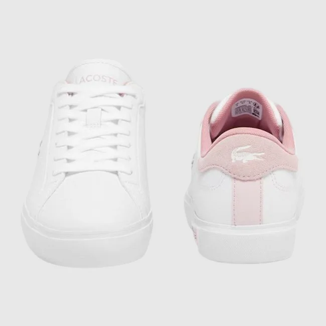 Zapatillas Lacoste Blancas y Rosas Mujer