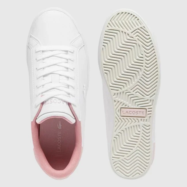 Zapatillas Lacoste Blancas y Rosas Mujer
