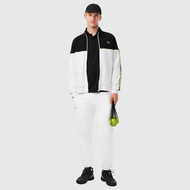 Sudadera Lacoste Blanca y Negra Hombre