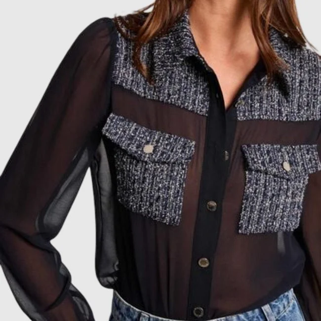 Camisa Morgan Azul Marino Mujer