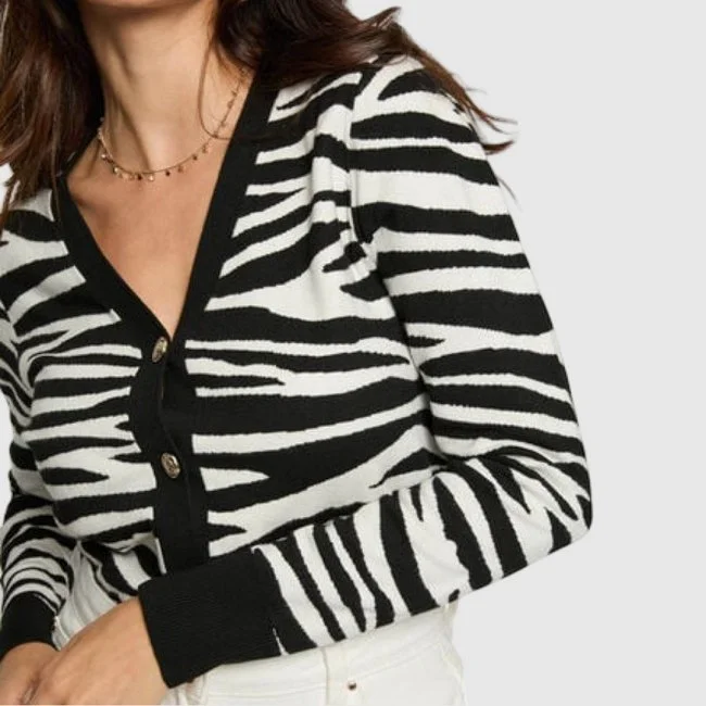 Jersey Morgan Blanco y Negro Mujer