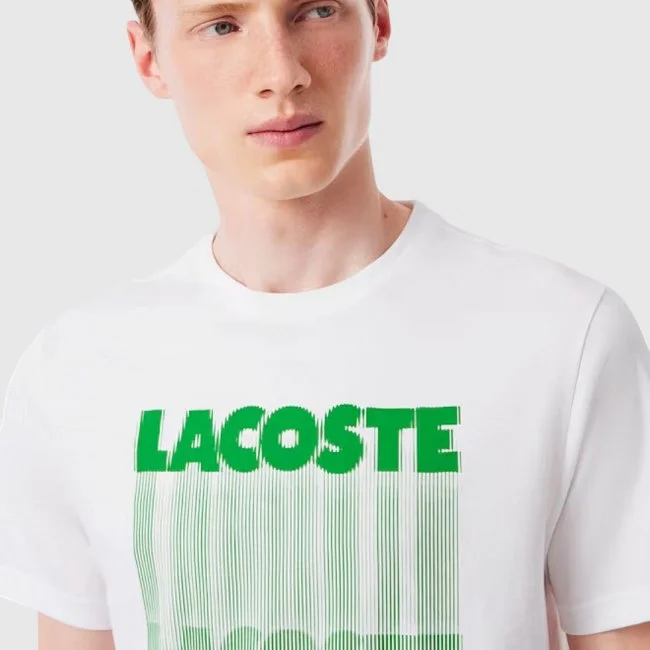 Camiseta Lacoste Blanca y Verde Hombre