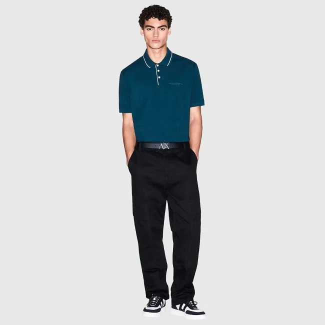Polo Armani Exchange Azul Hombre