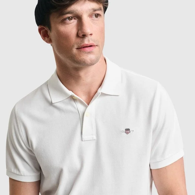 Polo GANT Blanco Hombre Polo GANT Blanco Hombre
