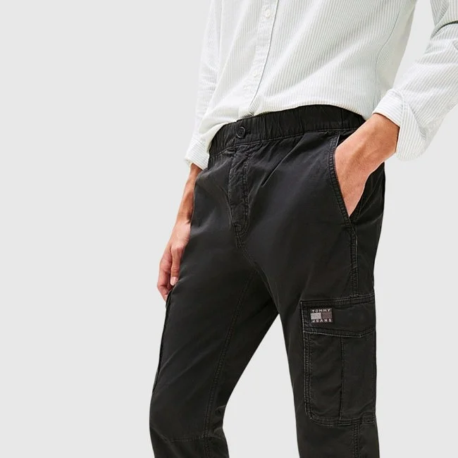 Pantalón Tommy Hilfiger Negro Hombre