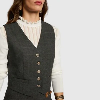 Chaleco Morgan Gris Mujer