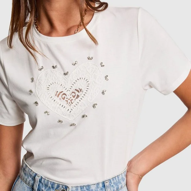 Camiseta Morgan Blanca Mujer