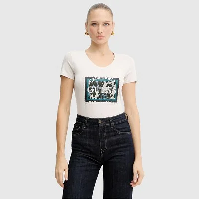 Camiseta Guess Beige Mujer