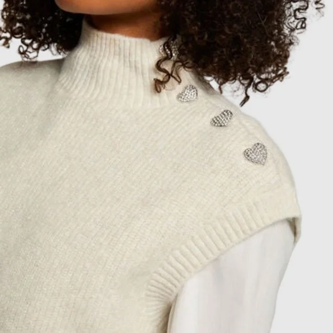 Jersey Morgan Marfil Mujer