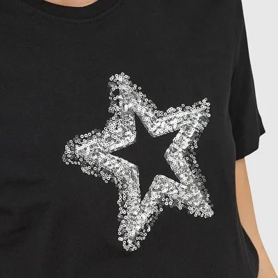 Camiseta ONLY Negra Mujer 2