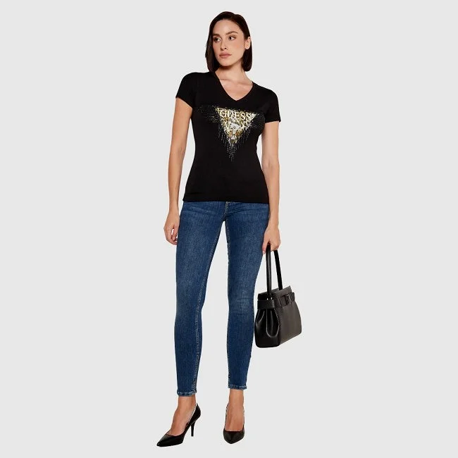 Camiseta Guess Negra Mujer