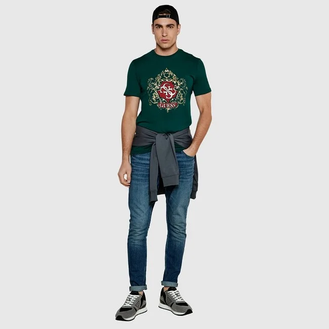 Camiseta Guess Verde Hombre
