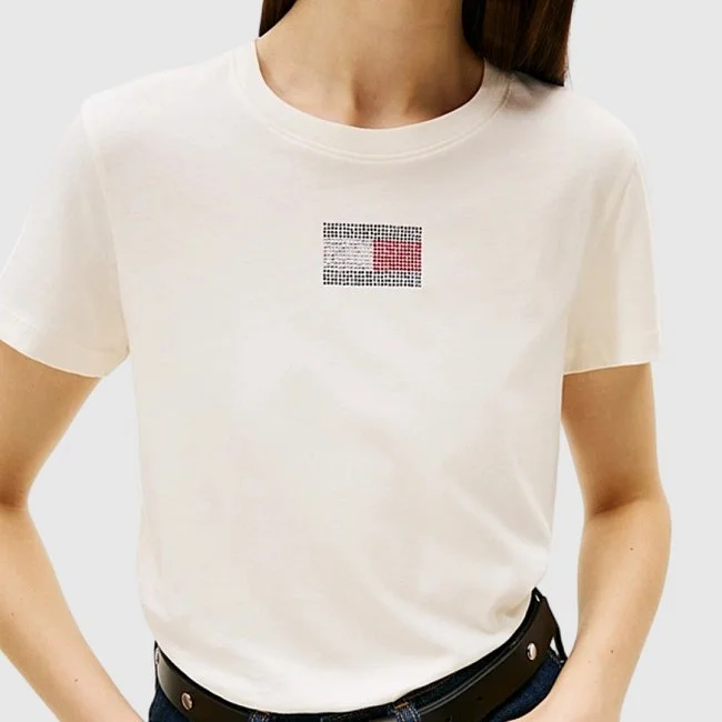 Camiseta Tommy Hilfiger Marfil Mujer
