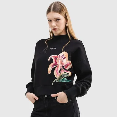 Sudadera Guess Negra Mujer