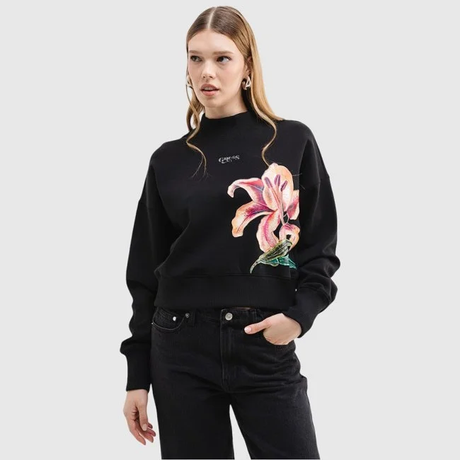 Sudadera Guess Negra Mujer