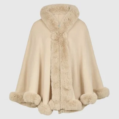 Poncho Morgan Beige Mujer