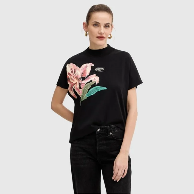 Camiseta Guess Negra Mujer