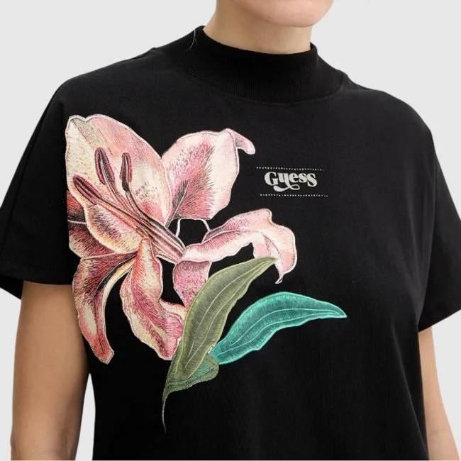 Camiseta Guess Negra Mujer