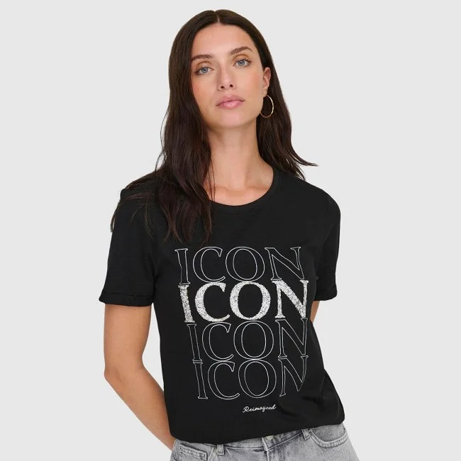 Camiseta ONLY Negra Mujer