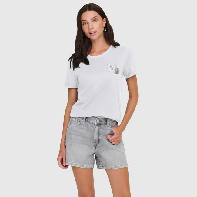 Camiseta ONLY Blanca Mujer