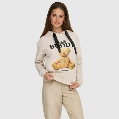 Sudadera ONLY Beige Mujer