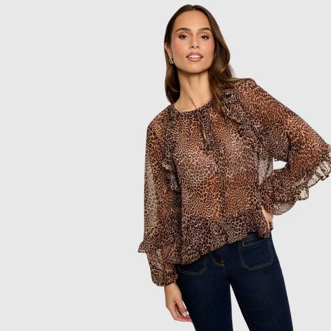 Blusa Morgan Marrón Mujer