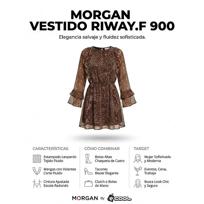 Vestido Morgan Marrón Mujer