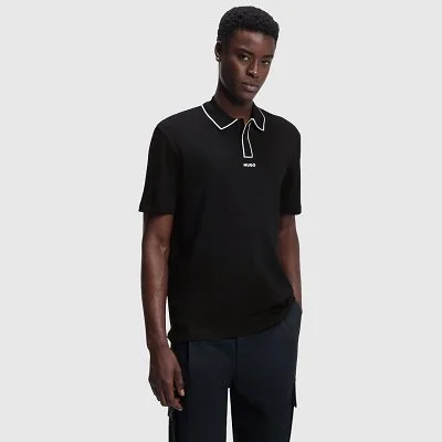 Polo Hugo Negro Hombre