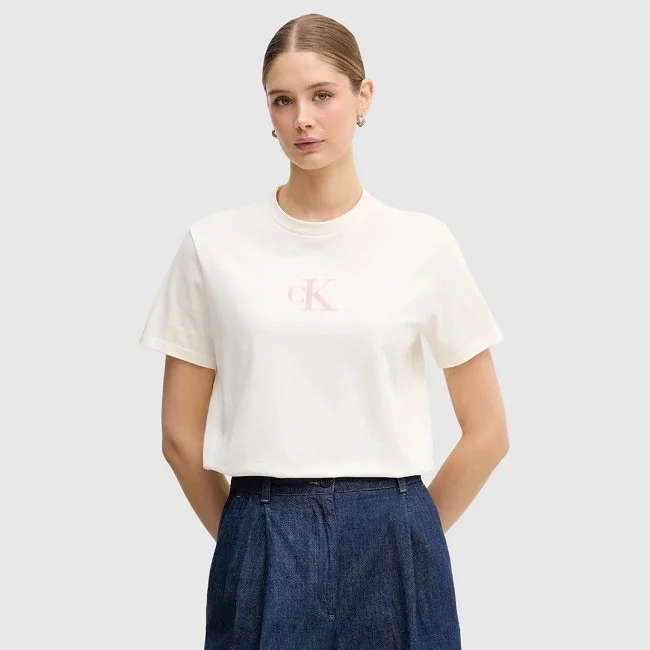 Camiseta Calvin Klein Blanca y Rosa...