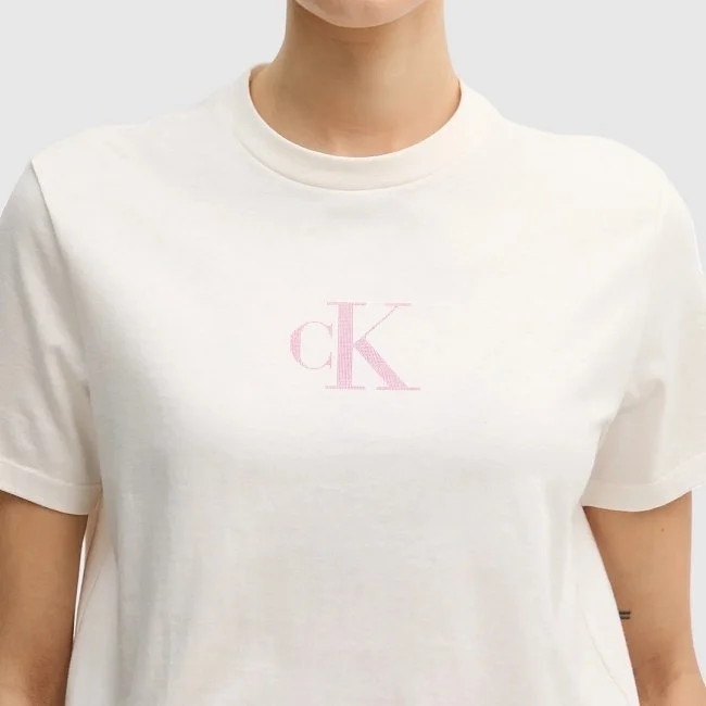 Camiseta Calvin Klein Blanca y Rosa...