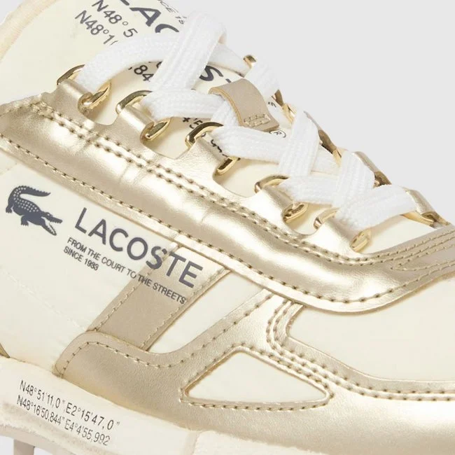 Zapatillas Lacoste Beiges y Doradas...