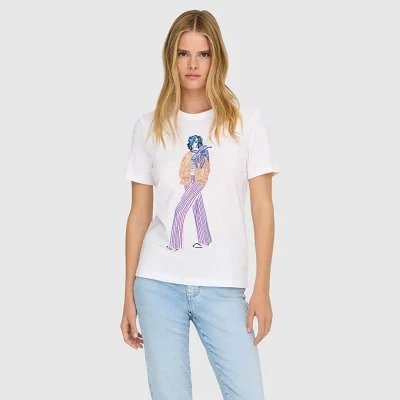 Camiseta ONLY Blanca Mujer