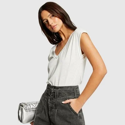 Camiseta Morgan Marfil Mujer 2