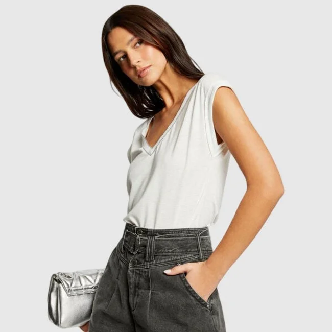 Camiseta Morgan Marfil Mujer