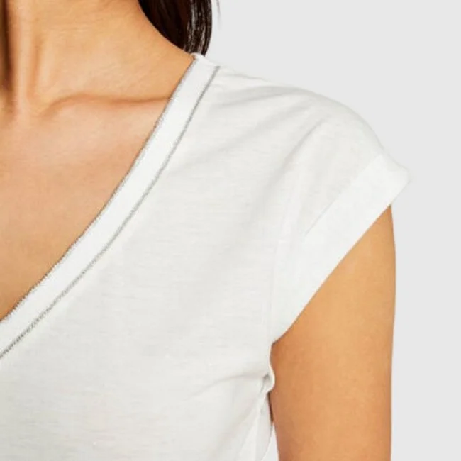 Camiseta Morgan Marfil Mujer