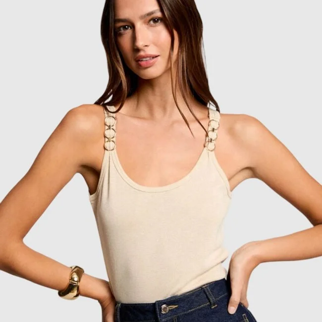 Camiseta Morgan Marfil Mujer