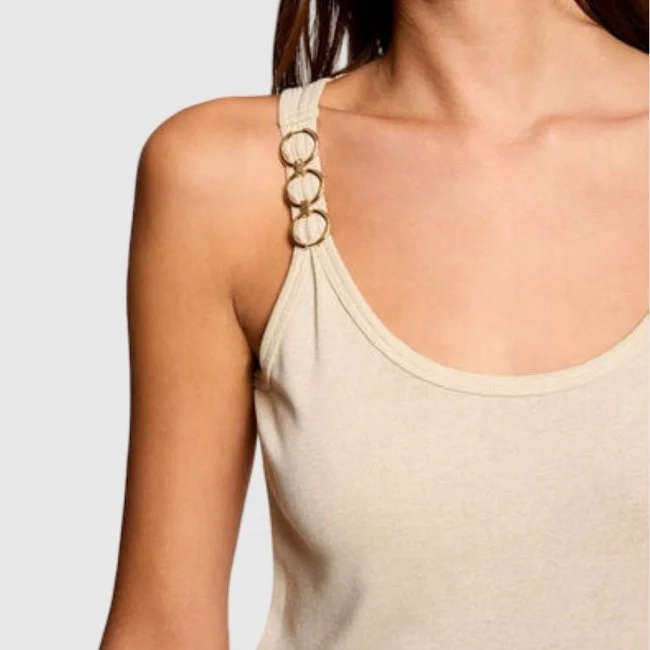 Camiseta Morgan Marfil Mujer