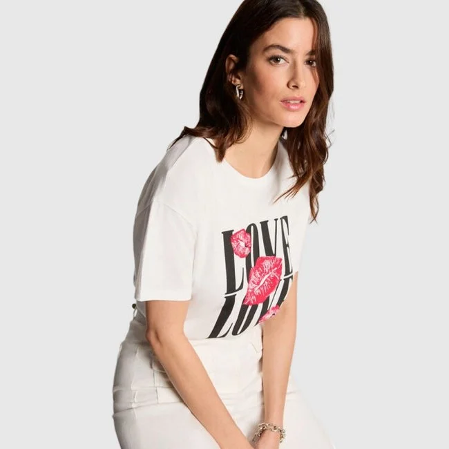 Camiseta Morgan Blanca Mujer