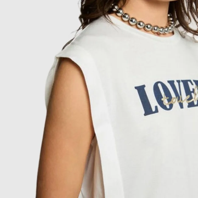 Camiseta Morgan Blanca Mujer