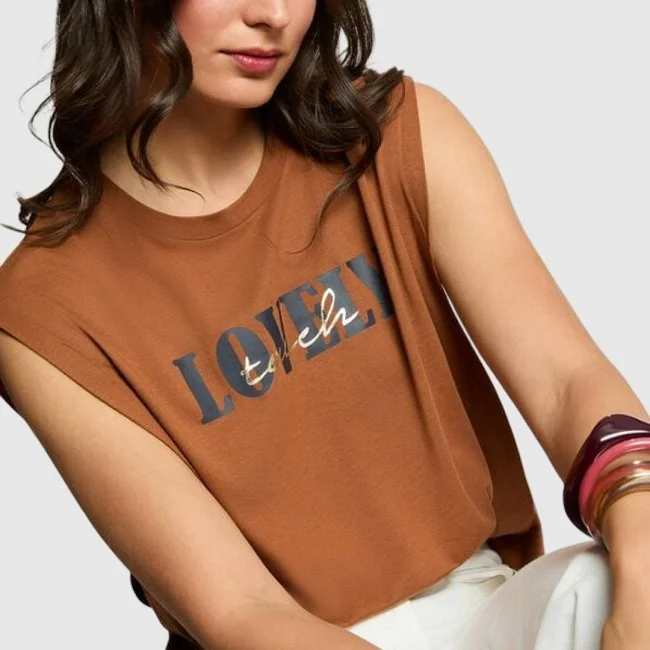 Camiseta Morgan Marrón Mujer