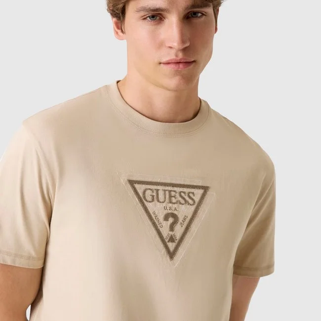 Camiseta Guess Beige Hombre
