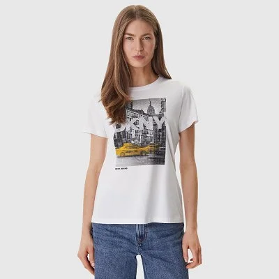 Camiseta DKNY Blanca Mujer