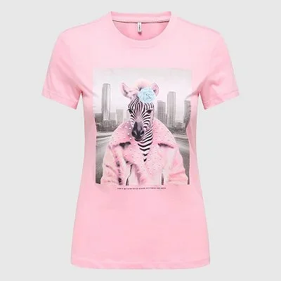 Camiseta ONLY Rosa Mujer