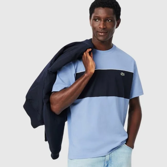 Camiseta Lacoste Azul y Negra Hombre