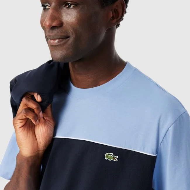 Camiseta Lacoste Azul y Negra Hombre