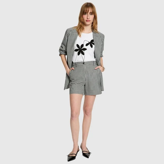 Pantalón Corto Morgan Blanco y Negro...