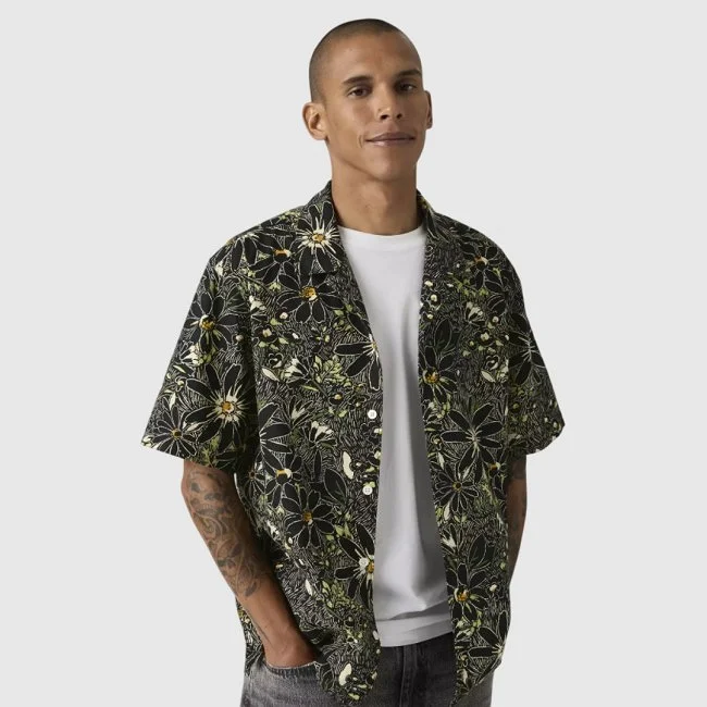 Camisa Levi's Negra y Verde Hombre