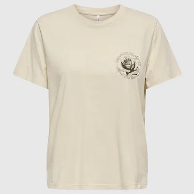 Camiseta ONLY Beige Mujer